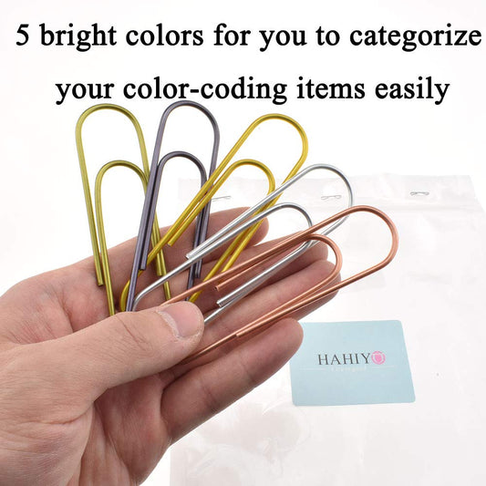 Extra Large Bright Vinyl Coated Paper Clips, 25 Pack