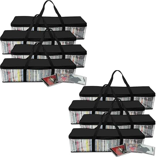 8 Clear CD Storage Bags with Handles