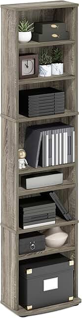 Tall 8-Tier Narrow DVD and CD Storage Shelf