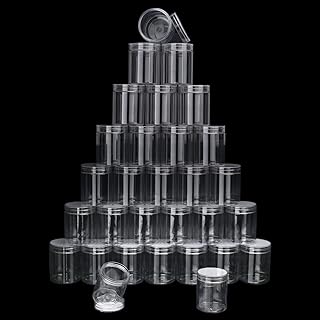 30 Clear 8 oz Plastic Jars with Lids for Cosmetics and Crafts