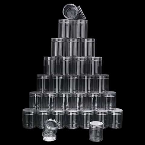 30 Clear 8 oz Plastic Jars with Lids for Cosmetics and Crafts