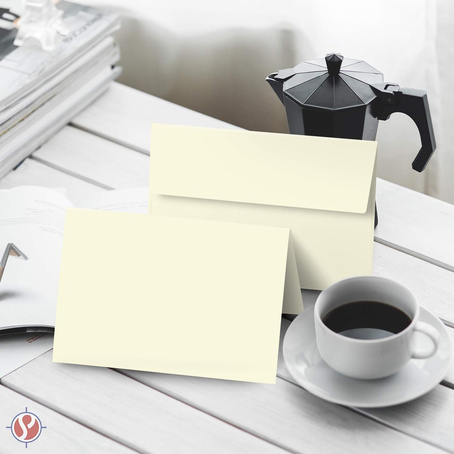 Blank Cream Folding Greeting Cards, 4.5 x 6 Inches, Pack of 50