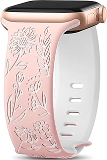 Floral Engraved Silicone Watch Band for Women