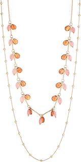 Layered Long Beaded Necklace for Women