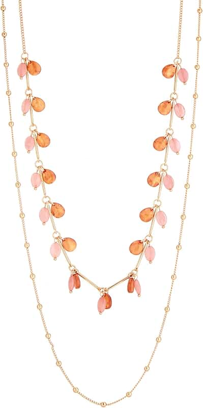 Layered Long Beaded Necklace for Women