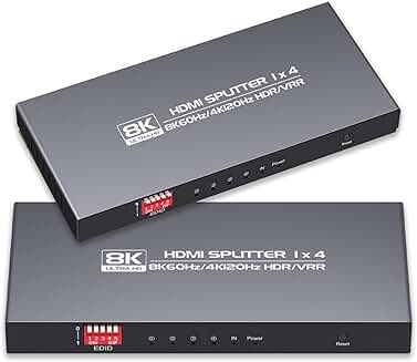 8K HDMI Splitter 1x4 with 8K@60Hz and 4K@120Hz