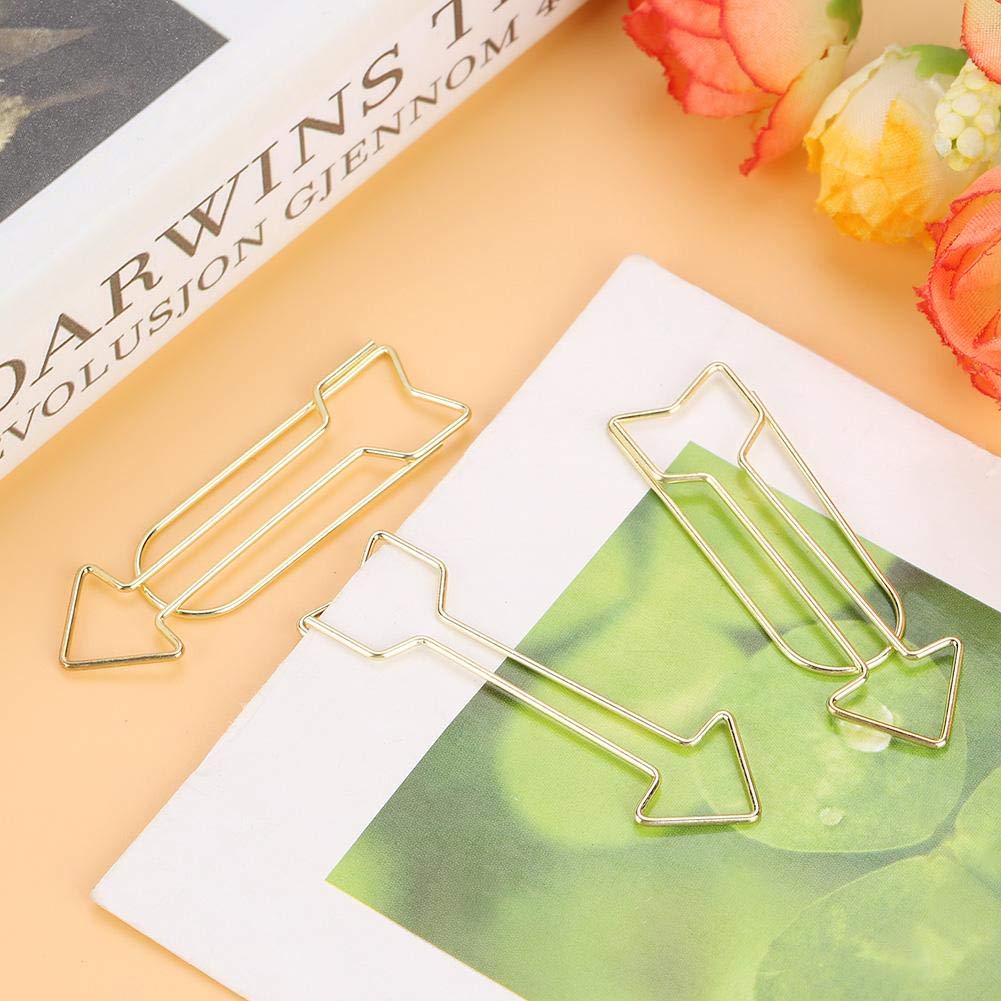 Gold Arrow-Shaped Paper Clips, 12 Pack
