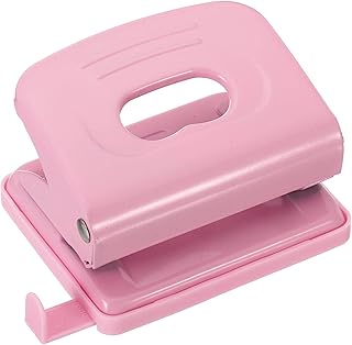Pink 1/4-inch 2-Hole Metal Paper Punch for 8 Sheets