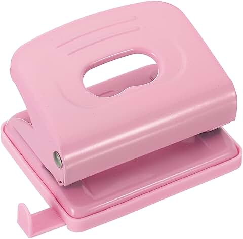 Pink 1/4-inch 2-Hole Metal Paper Punch for 8 Sheets
