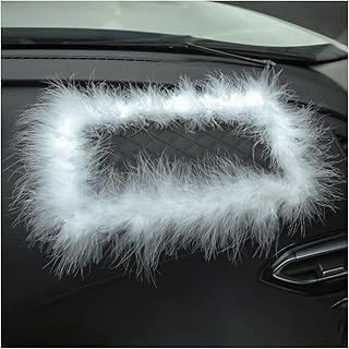 White fluffy anti-slip pad for car dashboard and interior