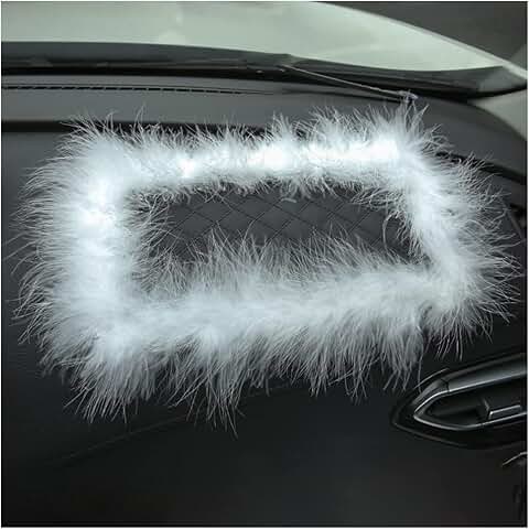 White fluffy anti-slip pad for car dashboard and interior