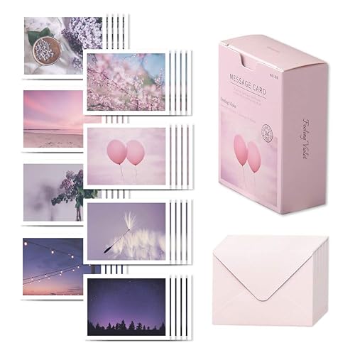 Violet Feeling Message Cards with Envelopes, 40 Pack