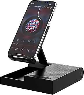 Cell Phone Stand with Bluetooth Speaker and Wireless Charger