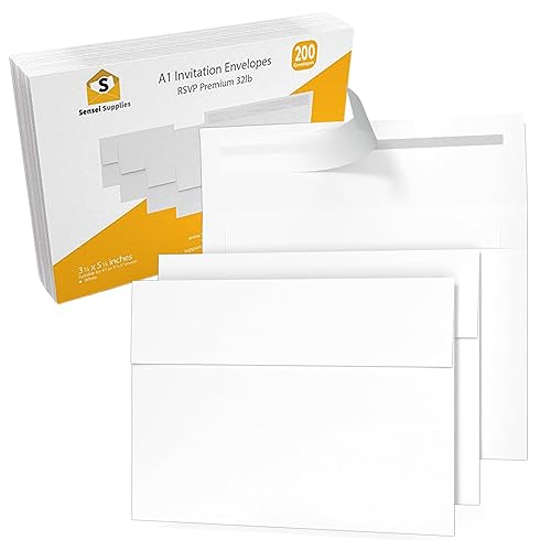 White RSVP Small Envelopes for 3x5 Inserts