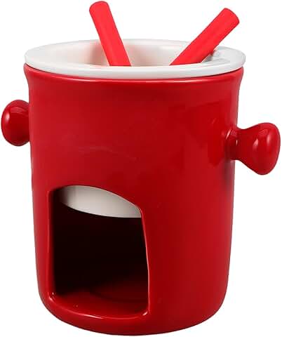 Ceramic Chocolate Fondue Pot Set with Forks