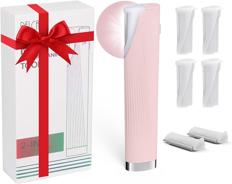 Electric Dermaplaning Kit with LED Light and 6 Blades