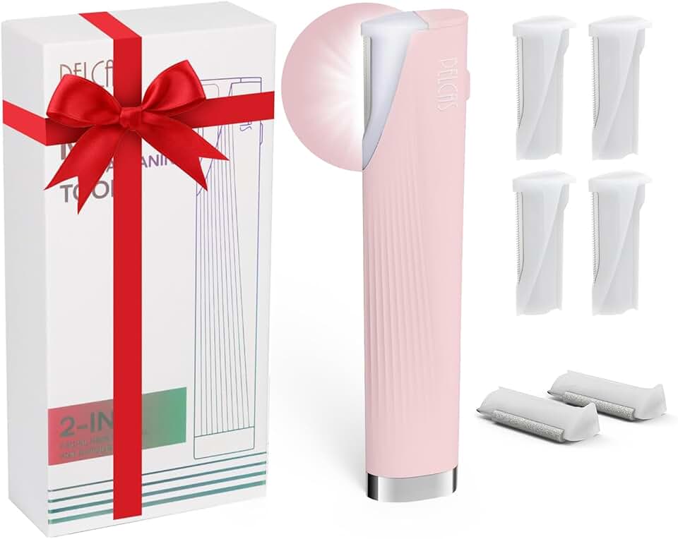 Electric Dermaplaning Kit with LED Light and 6 Blades