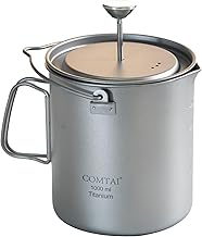 Titanium French Press Pot 1000mL for Camping and Hiking