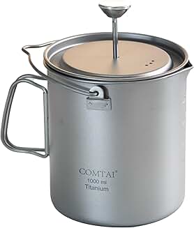 Titanium French Press Pot 1000mL for Camping and Hiking