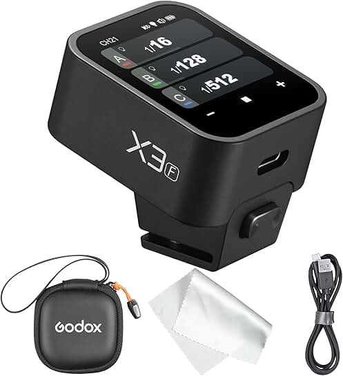 Wireless Flash Trigger with OLED Touchscreen and Rechargeable Battery