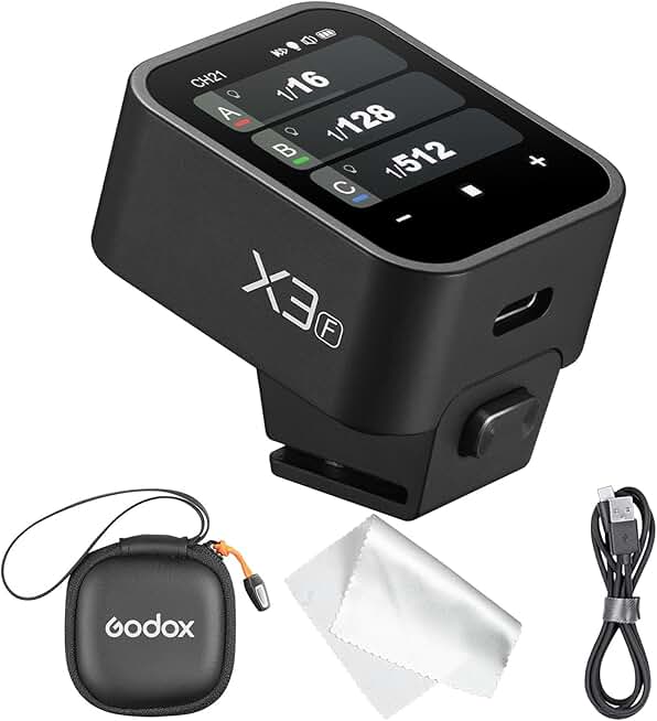 Wireless Flash Trigger with OLED Touchscreen and Rechargeable Battery