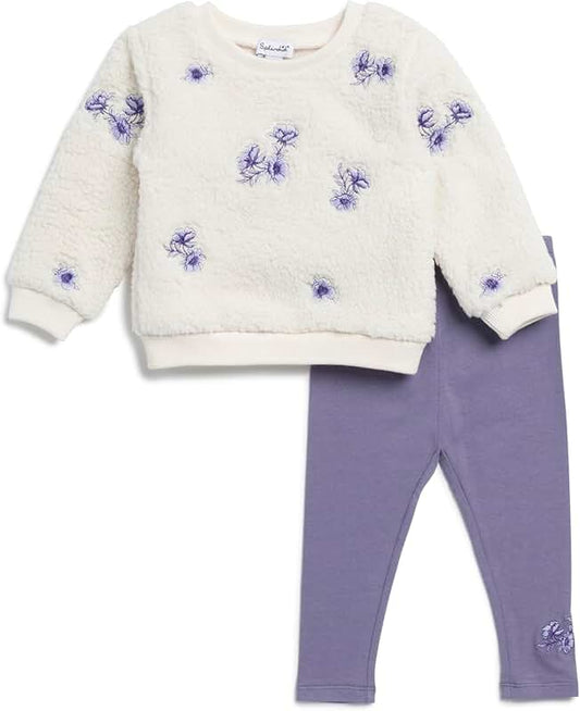 Baby Girls' Floral Fleece Sweater and Leggings Set