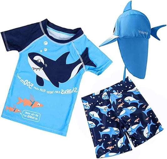 Baby Boys 3-Piece Blue Shark Swim Set