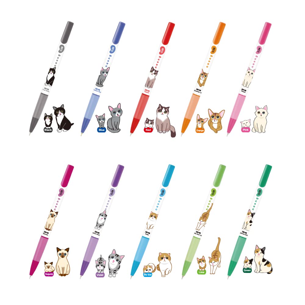 Pack of 11 Non-Smudge Gel Pens with 0.38mm Ink