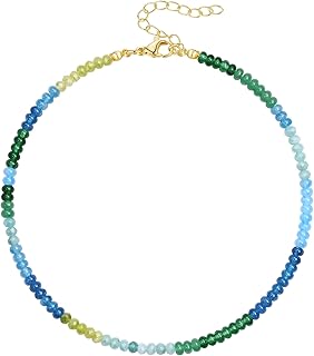 Colorful Natural Stone Beaded Necklace for Women