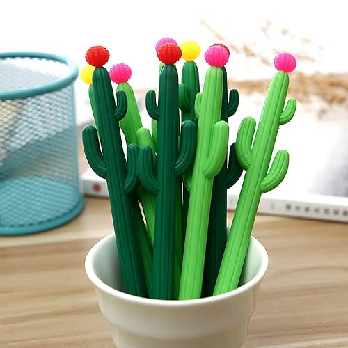 30 Cactus Shaped Black Gel Ink Pens