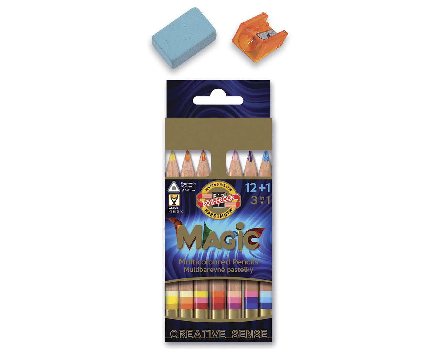Set of 12 Triangular Colored Pencils with 1 Extra