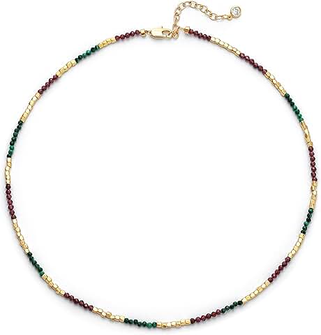 Beaded Gemstone Choker Necklace for Women