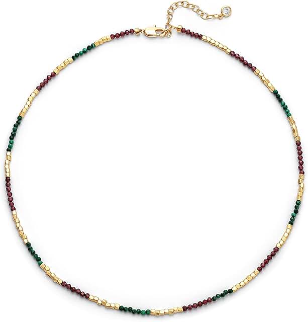 Beaded Gemstone Choker Necklace for Women