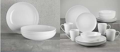 Essential Collection 20-Piece White Porcelain Dinnerware Set