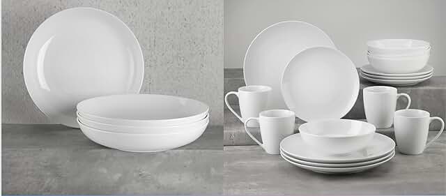 Essential Collection 20-Piece White Porcelain Dinnerware Set