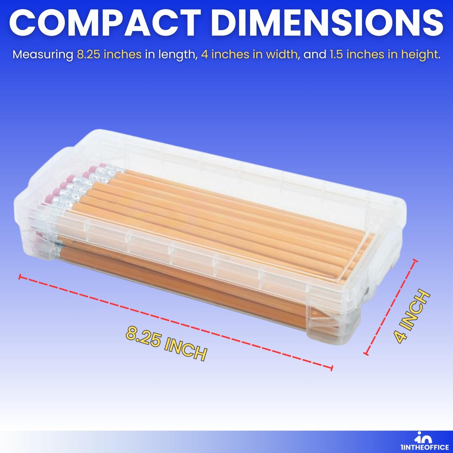 Stackable Clear Pencil Boxes, 4 Pack