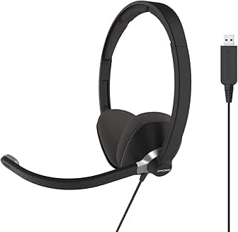 Double-Sided On-Ear USB Communication Headset with Noise Cancelling Microphone