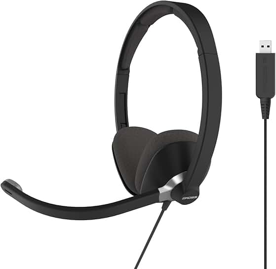 Double-Sided On-Ear USB Communication Headset with Noise Cancelling Microphone