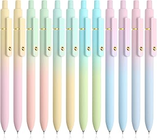 Set of 12 Black Gel Pens with Fine Point and Quick Dry Ink
