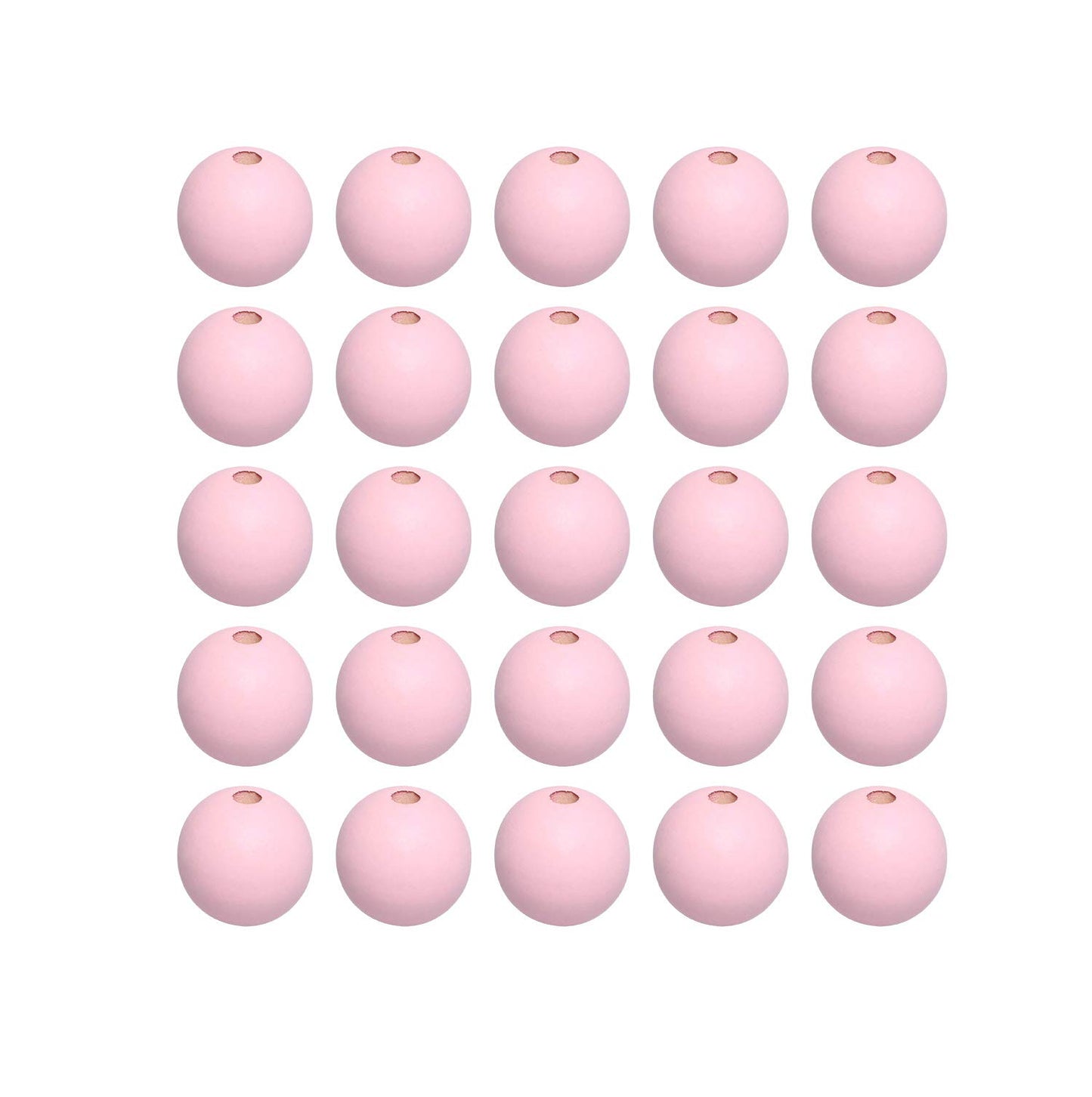 25mm Pink Wooden Beads for Garlands and Crafts