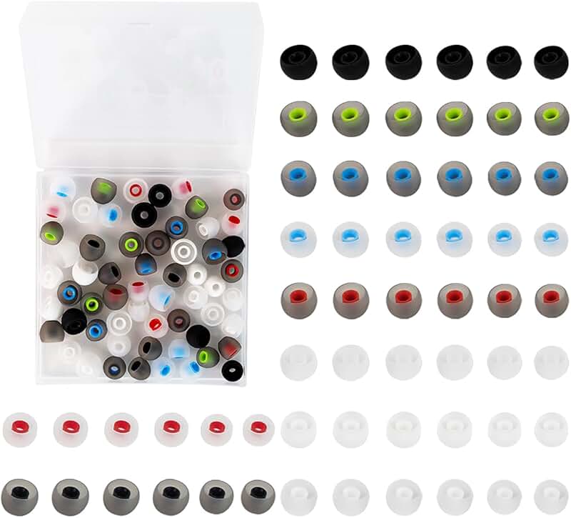 Set of 60 Soft Silicone Earbud Tips in Three Sizes