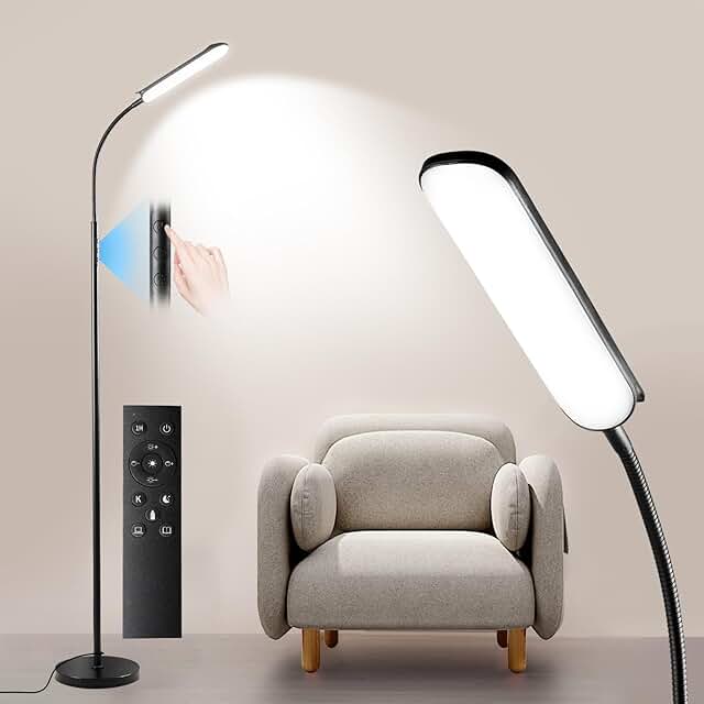Dimmable LED Floor Lamp with Remote and Touch Control