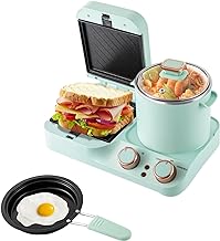 Mini 3-in-1 Breakfast Maker with Toaster, Soup Pot, and Pan