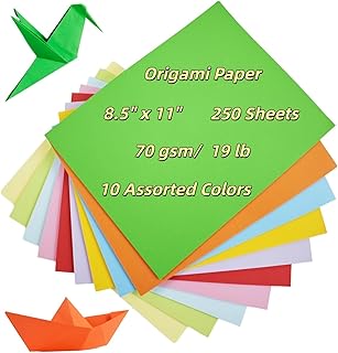 Colored Origami Printer Paper, 8.5x11, 250 Sheets