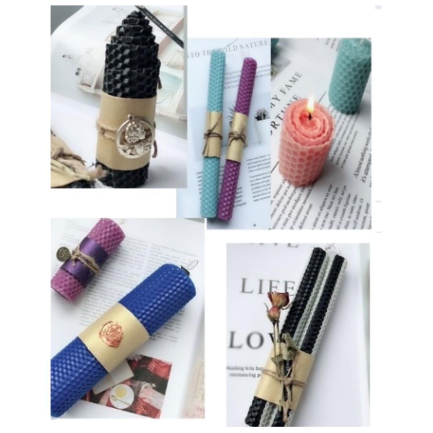 Beeswax Candle Making Kit with 20 Sheets and Wicks
