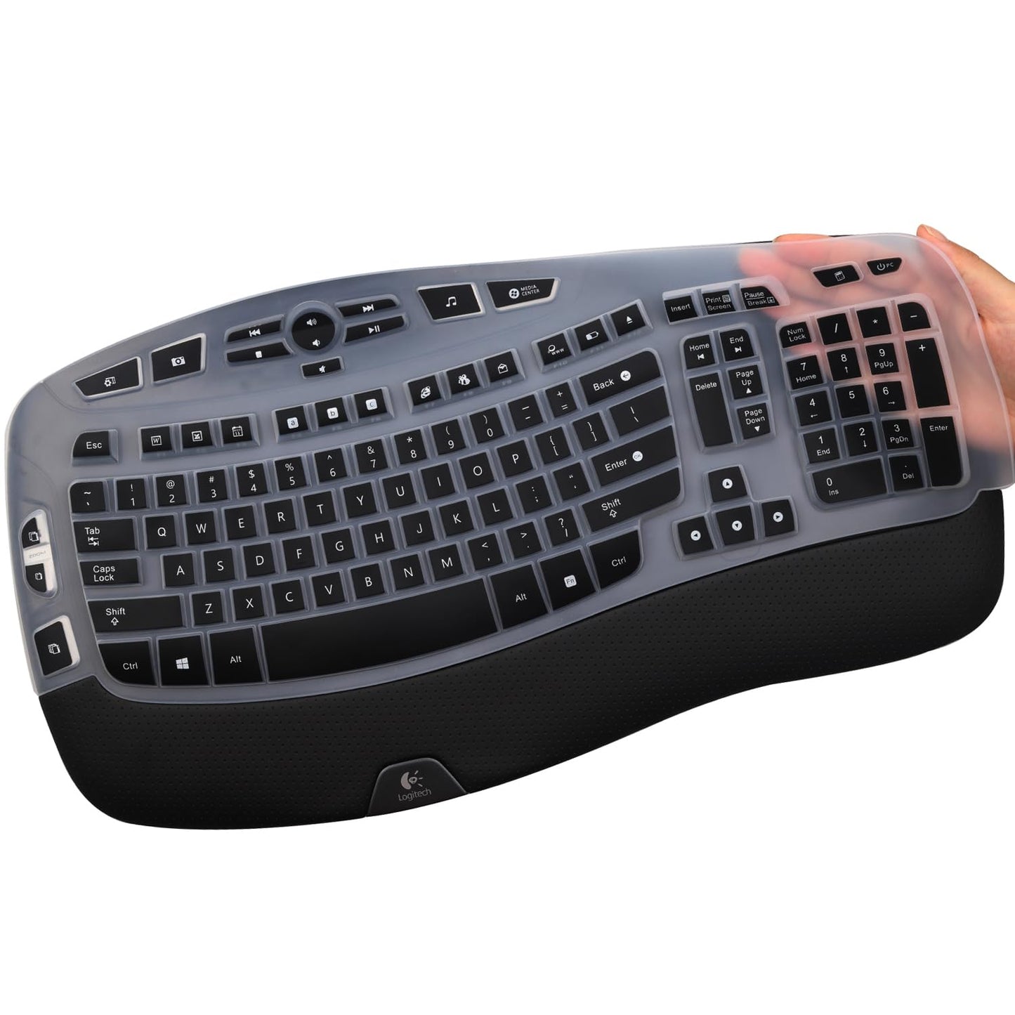 Black Silicone Keyboard Cover for Wireless Wave Keyboards