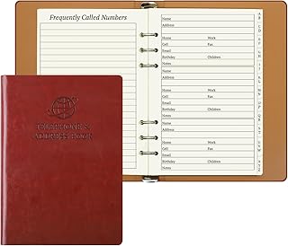 Refillable Address Book with Tabs, 600 Entries, Large Print