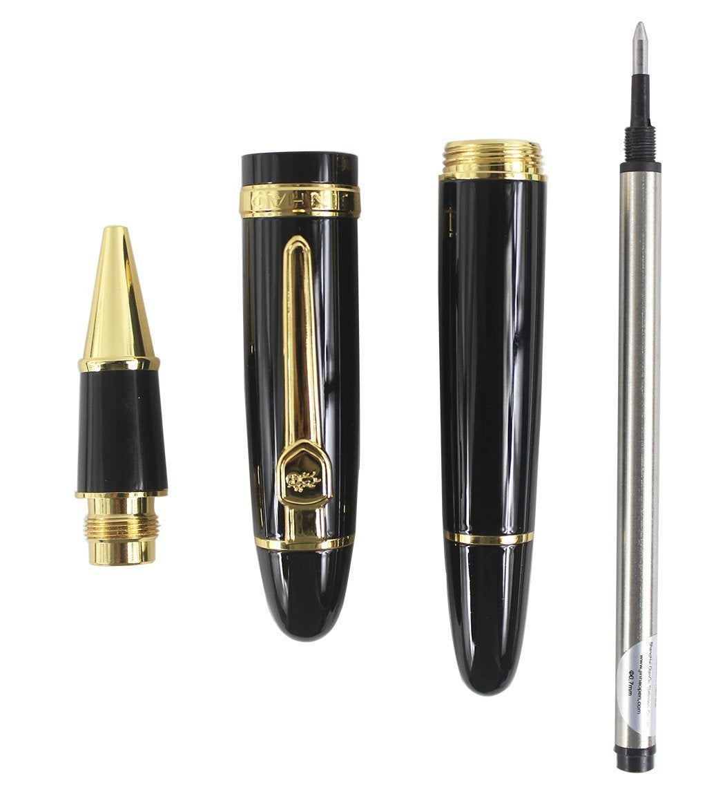 Heavy Big Rollerball Pen and Refills, Black, 0.5mm