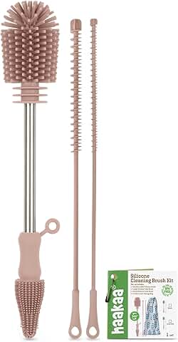 Silicone Cleaning Brush Kit for Bottles and More