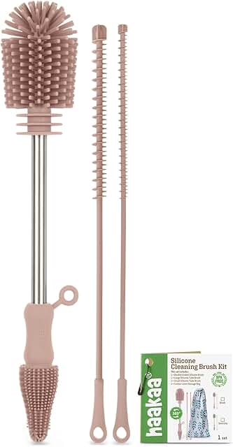 Silicone Cleaning Brush Kit for Bottles and More